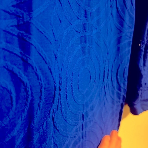 S/M Bodycon Dark Blue Dress OpenWork Round Neck two-third OpenWork Sleeve Mini - Picture 7 of 9